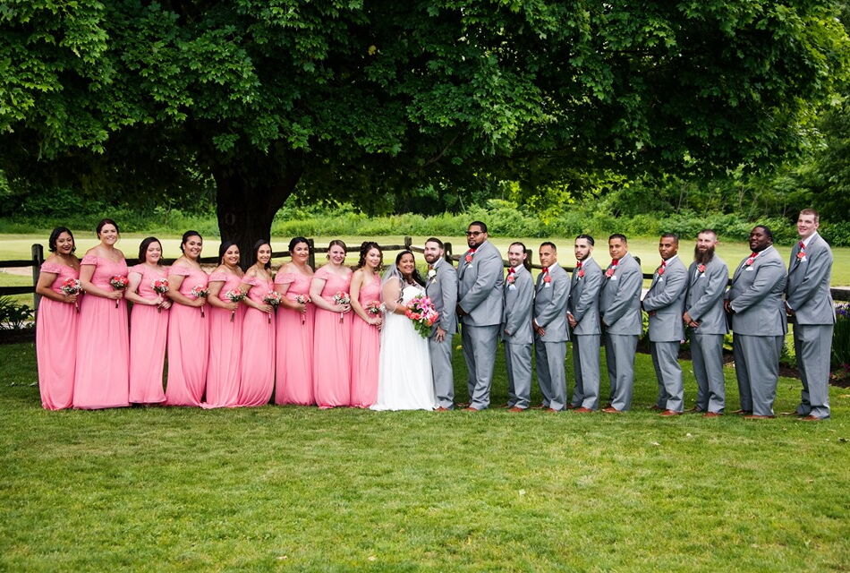 Bridal party in pink